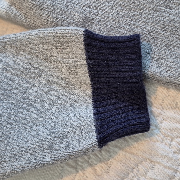 Janie and Jack boys 2T pullover sweater gray, green blue, yellow white stripe - Picture 4 of 6